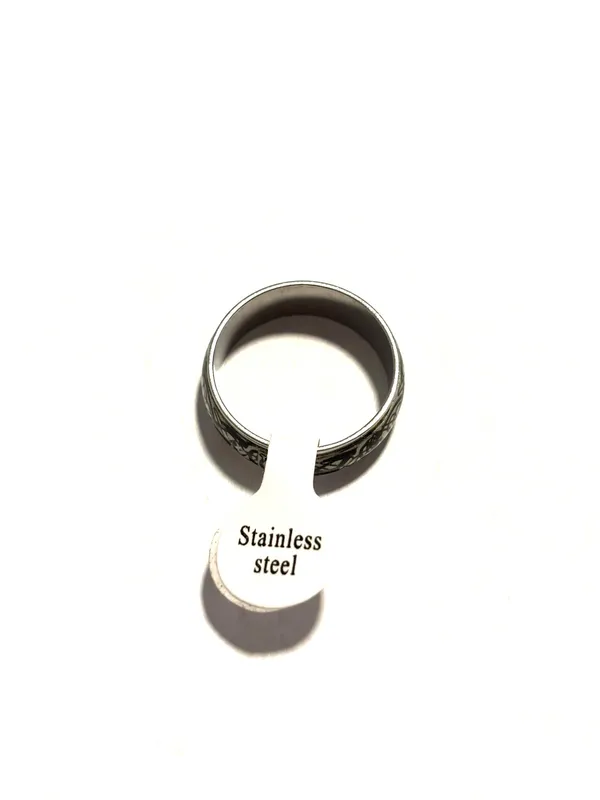 Stainless steel glow ring Silver Size 9 - Image 3
