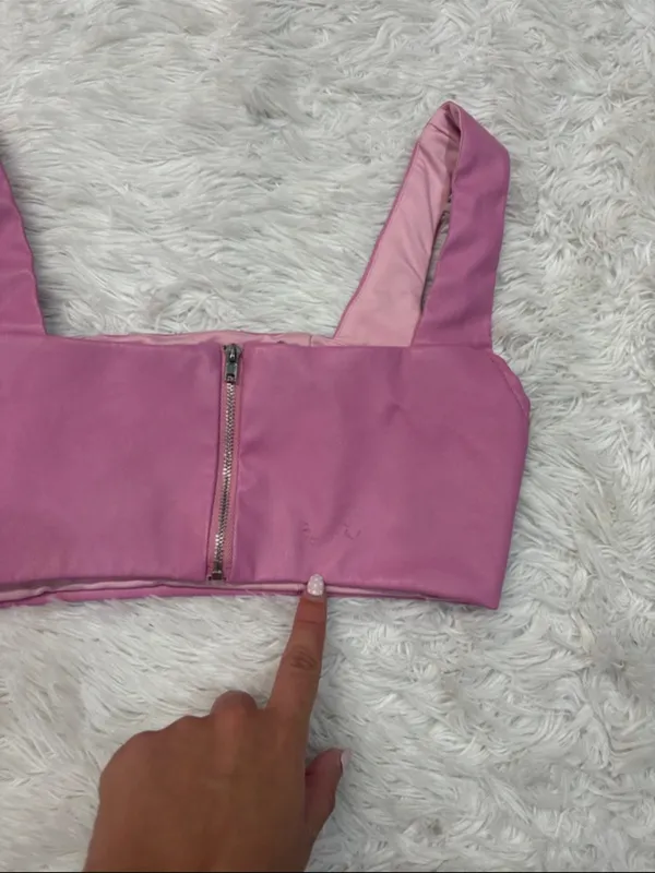 Edikted Pink Square-Neck Crop Top - Women's Sleeveless Bralette - Image 3