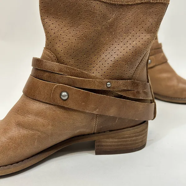 Marc Fisher Brown Ankle Leather Booties size 6M - Image 6