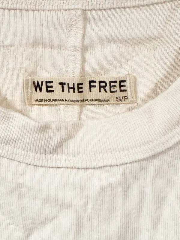 Free People We The Free Cream Ribbed High Neck Sleeveless Tank Size Small NEW - Image 2