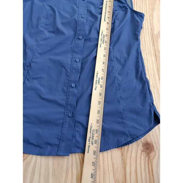 Eddie Bauer Women's Sleeveless Hiking Shirt XS Blue Vented Outdoor Travel Top - Image 12