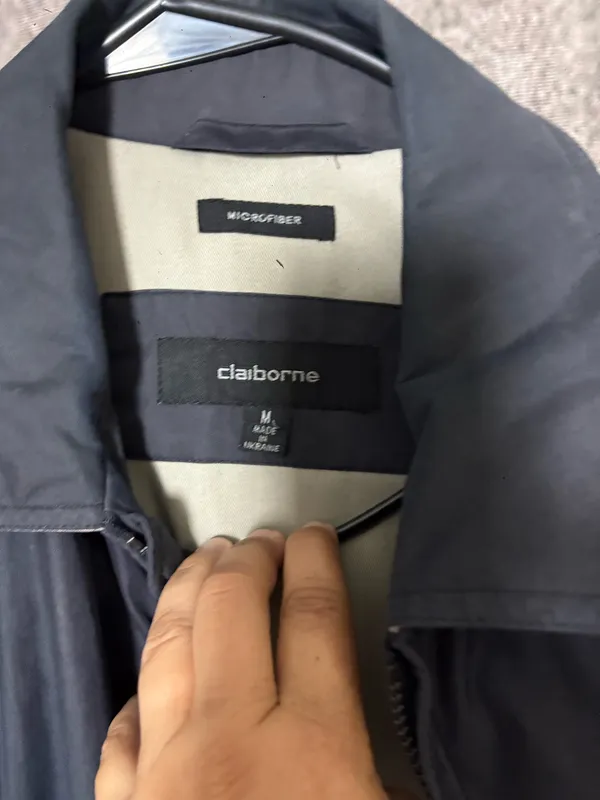 Claiborne Men's Navy Lightweight Zip-Front Jacket - Image 4