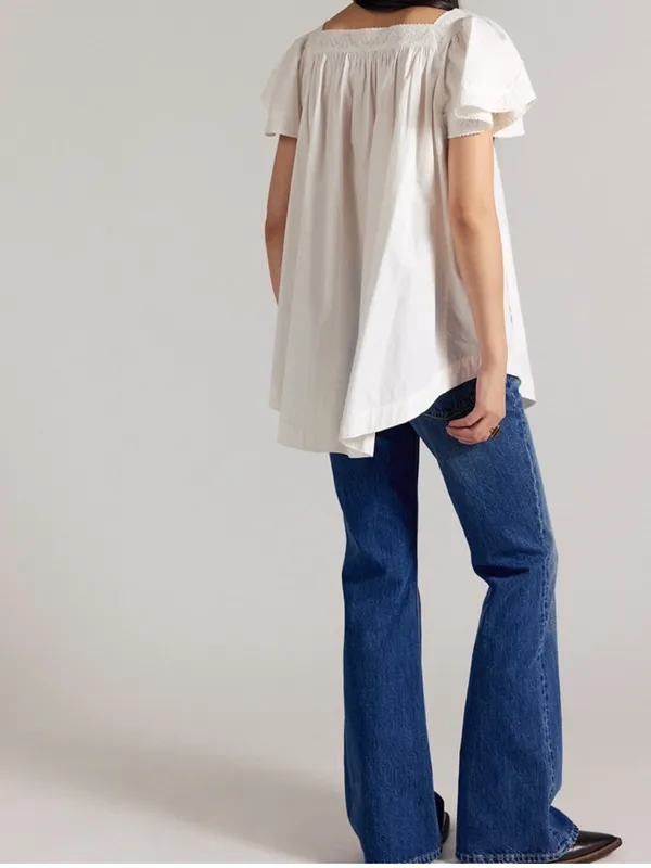 Free People We The Free Riley Embroidered Tunic in Clean Ivory White NWT - Image 3