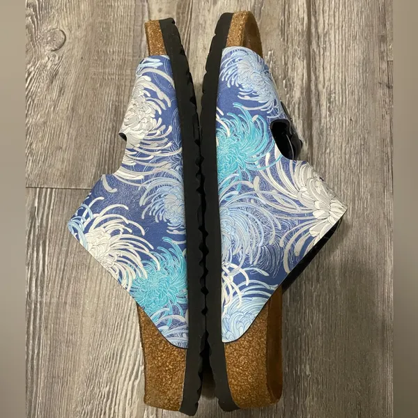 Papillio Birkenstock Stylish Blue Patterned Sandals - Image 5