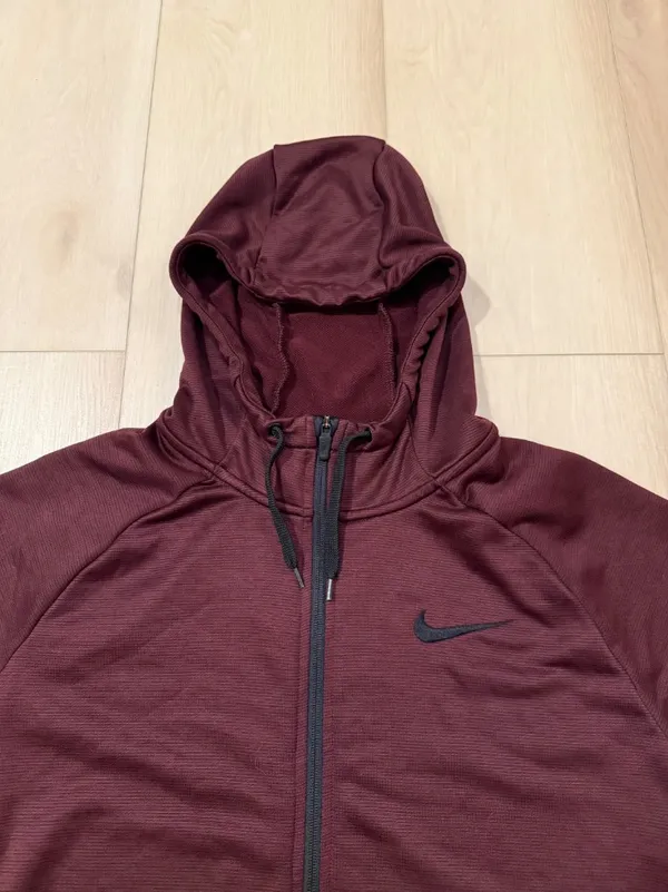 Nike Dri-Fit Maroon Full Zip hooded Sweatshirt Men's Size XL - Image 3