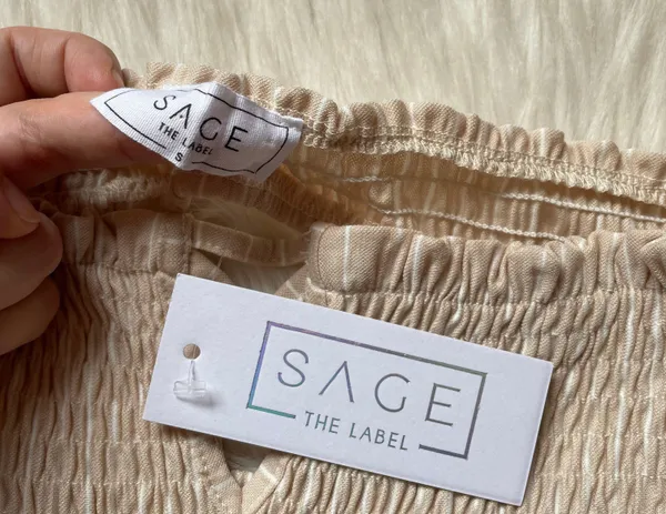 Sage The Label Off The Shoulder Pinstripe Jumpsuit - Image 9