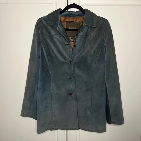 Vintage Coach 100% Suede Leather Jacket – Y2K Era - Image 2