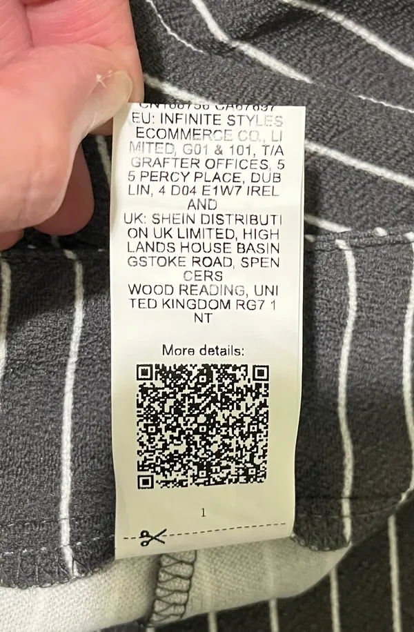 🍙 NWOT SHEIN ICON Gray/White Pinstriped Fit & Flare Pants - Image 14