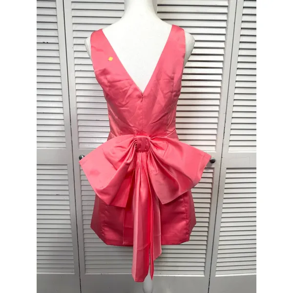 Lulu's Charming Celebration Pink Taffeta Bow Mini Dress Size Medium NWT $79 - Image 6