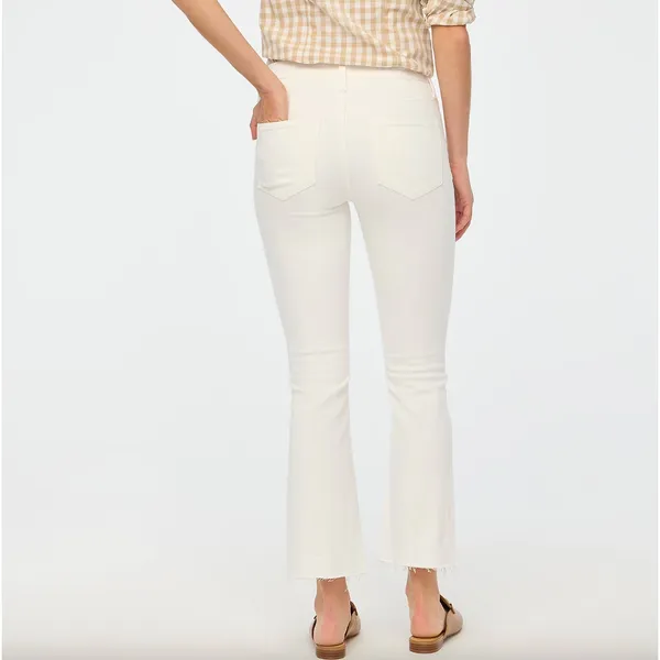 J.Crew Flare Crop White Jean Signature Stretch Denim Mid Rise Womens US 28 - Image 2