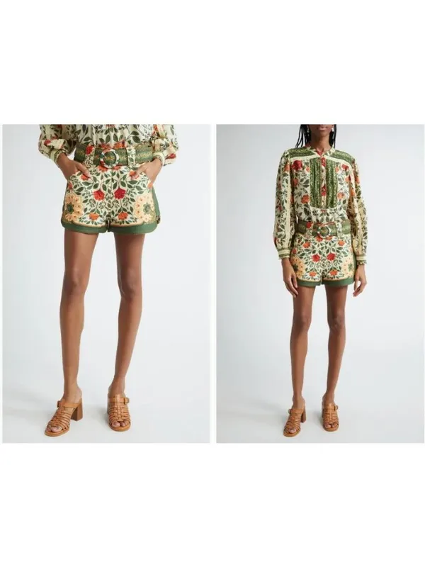 FARM Rio Sand Garden Tapestry Shorts in 27 Womens Print Cotton Twill - Image 10