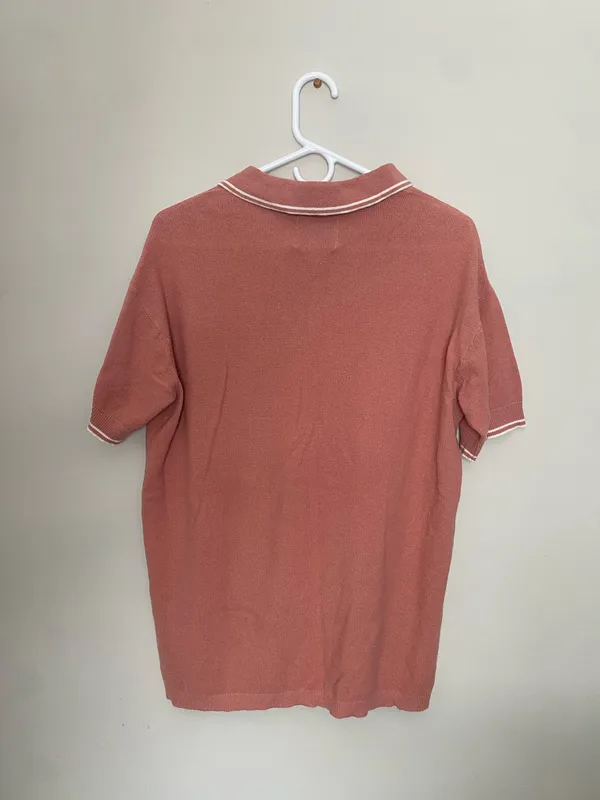 American Eagle Rust Coral Polo Shirt  - Image 2