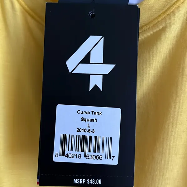 NWT FOUR LAPS Yellow Tank Top Size Large - Image 9