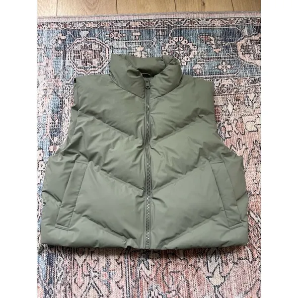 Zara Cropped Puffer Vest in Olive Green Size XL NWOT - Image 5