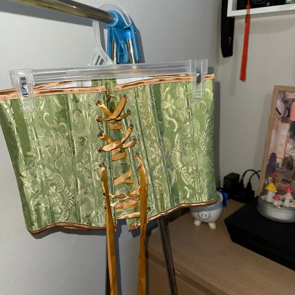 Green Brocade Corset - Image 3