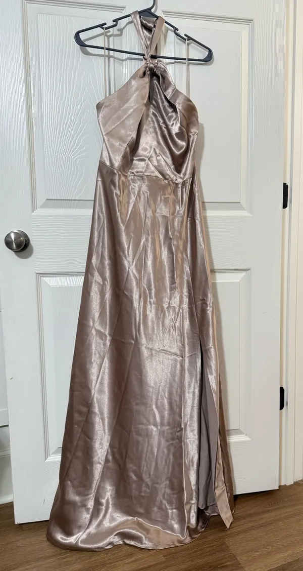 Birdy Grey Satin Halter dress - Image 3