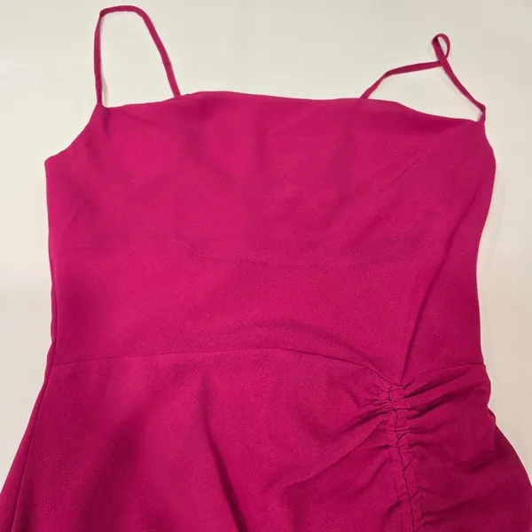 MORE TO COME Mileva Ruched Mini Dress in Fuchsia - Image 5