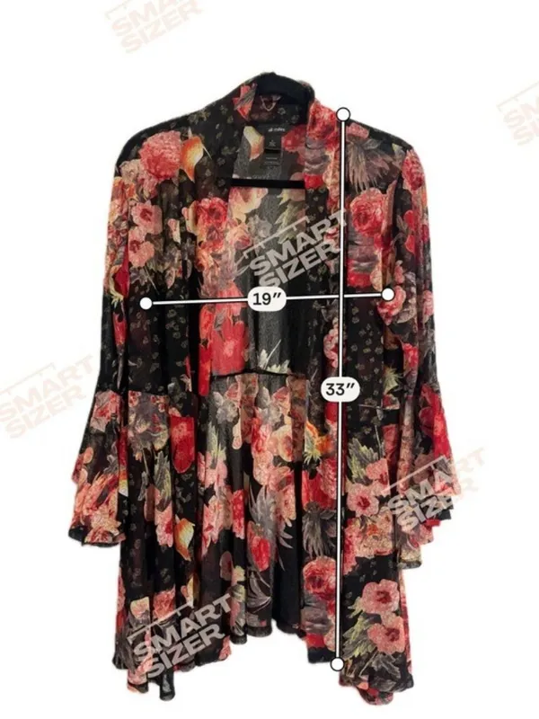 Ali Miles Floral Duster Cardigan Size L - Image 7