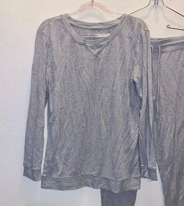 Felina Gray Pajama Set Stretch Cody Long Sleeve Pants - Image 2