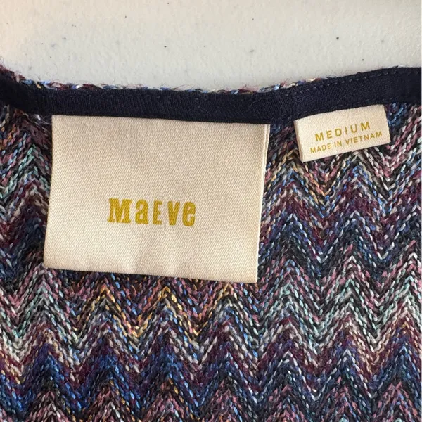 Maeve Anthropologie Westwater Chevron Knit Shift Dress Size Medium‎ EUC 0368 - Image 9