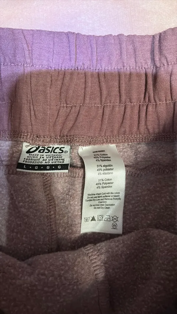 Asics Plum and Grey sweatshorts - Image 4