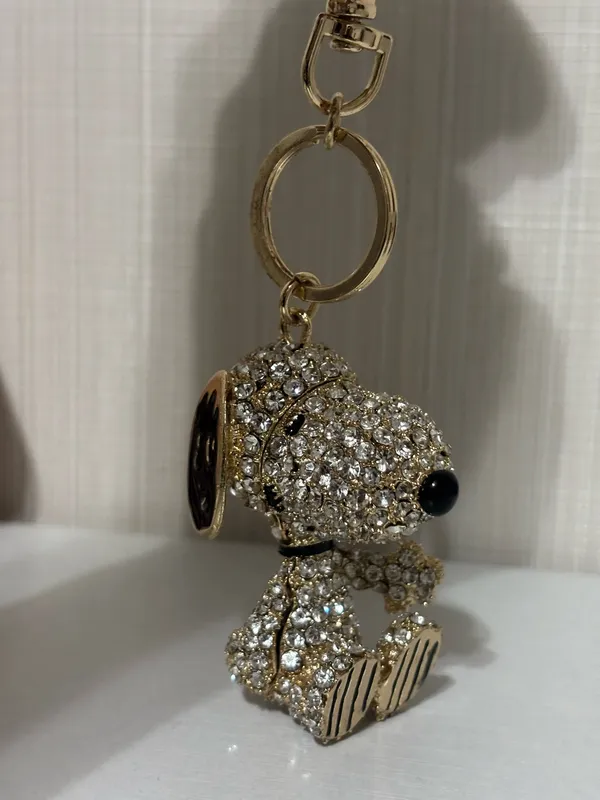 Snoopy rhinestone keychain Gold - Image 5