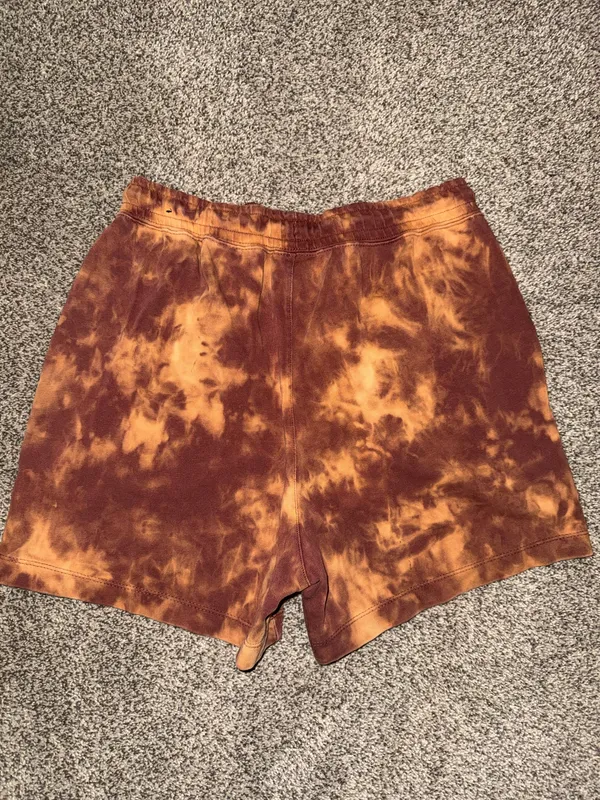 Nike Tie-Dye French Terry Shorts Size S Olive Khaki Men CZ7854 222 - Image 2