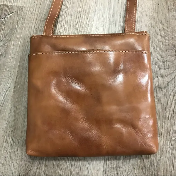 Patricia Nash Italian Leather Brown Old World Map Print Crossbody Bag Purse - Image 8
