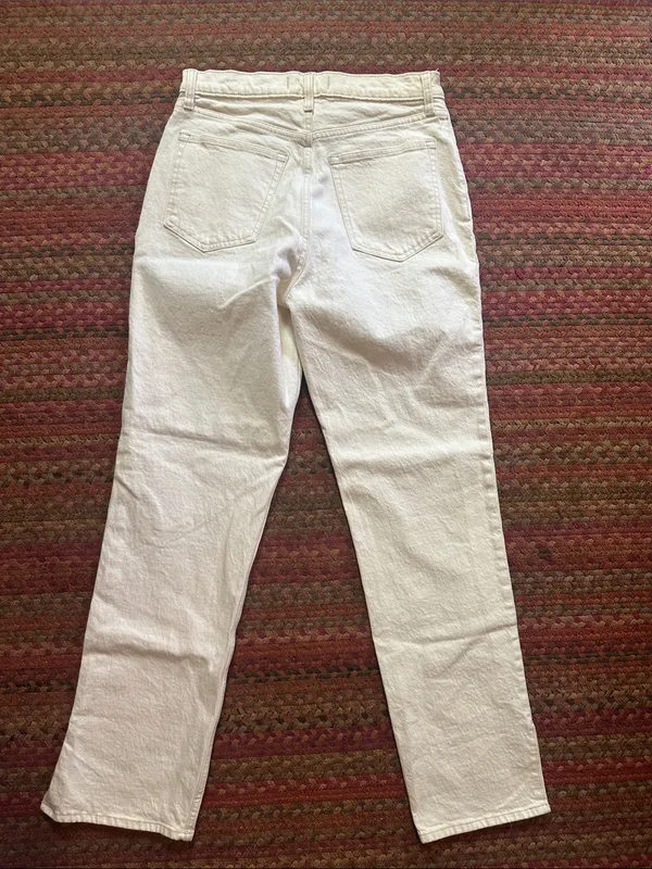 ABERCROMBIE & FITCH 90s STRAIGHT ULTRA HIGH RISE WHITE JEANS - Image 5