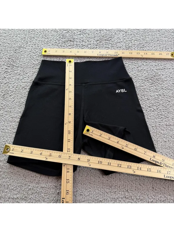 AYBL Womens Black Seamless Biker Shorts S High Waisted Gym Fitness Activewear - Image 4