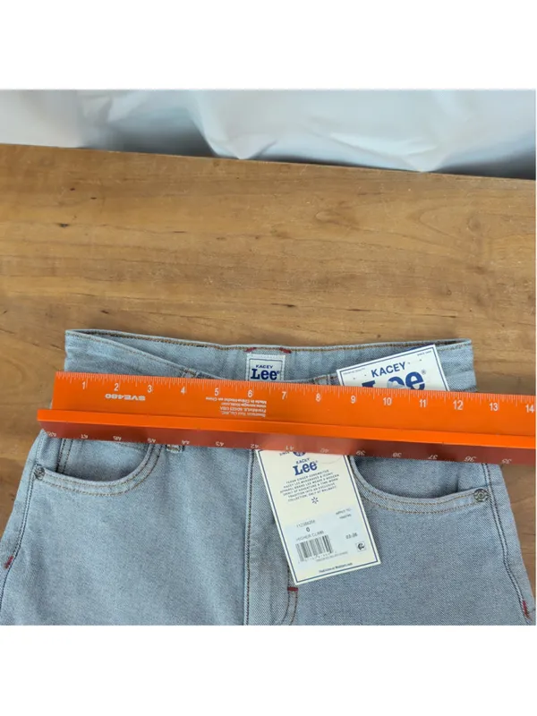 New Kacey Lee Denim Two Tone Flared High Rise Jeans 0 - Image 4