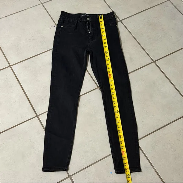 Zara Women Denim‎ High Waisted Black Skinny Jegging Jeans size 4 - Image 8