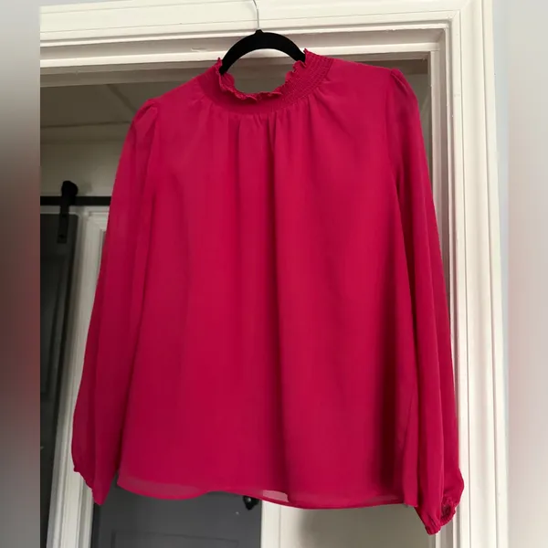 J Crew Factory Smocked Shirt in Pink - Image 3