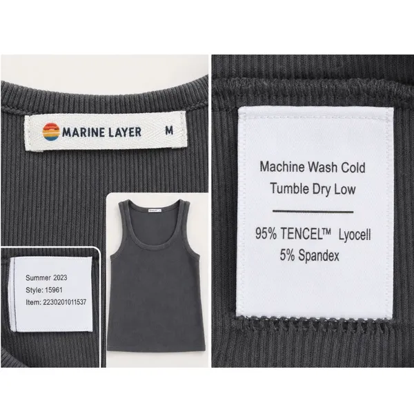 Marine Layer Lexi Rib Tank M Charcoal TENCEL Stretch Scoop Neck $48 EUC - Image 3