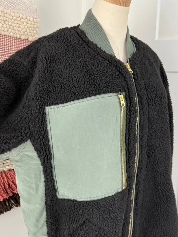 Free People Rivington Jacket Black Olive Sz L NWT - Image 8