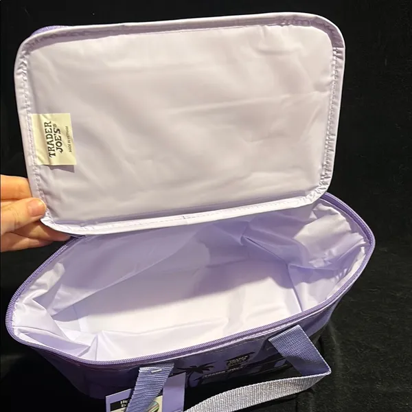 Trader Joe's Purple Mini Insulated Tote Bag NWT Lavender - Image 6