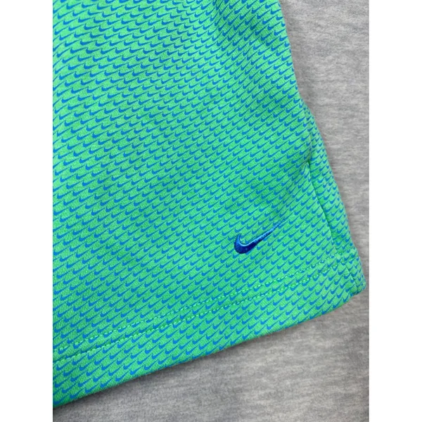 Nike Womens M Shorts Green Blue Swoosh Fleece Athletic Pull On‎ Comfort Casual - Image 2