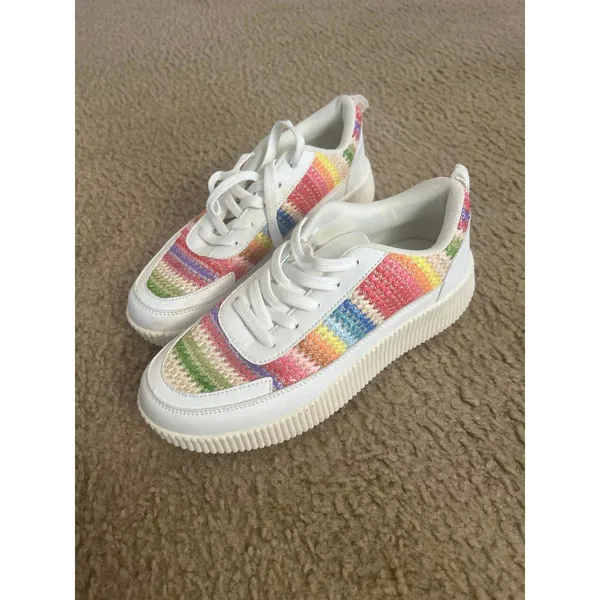 Lasheelah fun sneakers multicolor 8.5 8 1/2 unused White - Image 2