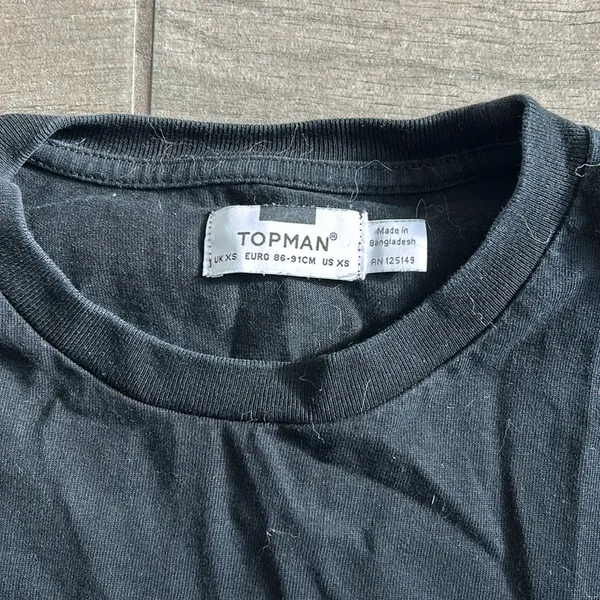 Top man cuffed short sleeve tshirt Black Size XS - Image 3