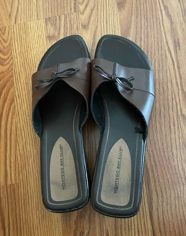 Montego Bay Club Wedge Slip On Slides Size 10 Color Brown - Image 7