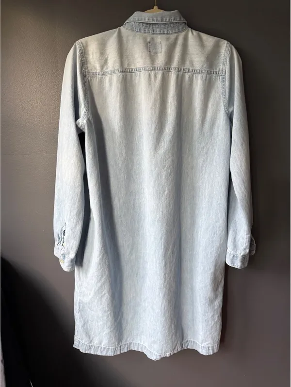 GAP Denim Light Blue Long Sleeve Shirt Dress Size M - Image 4