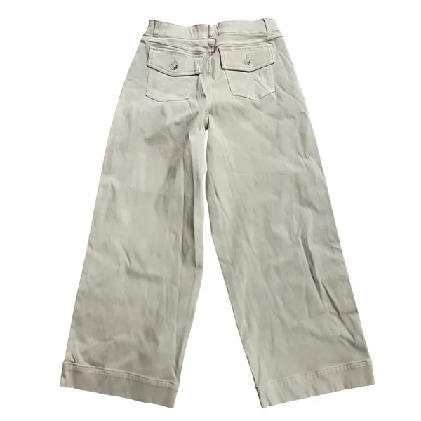 Spanx Stretch Twill Wide Leg Crop Pants Soft Sage‎ Beige 20312R Womens Large XL - Image 4