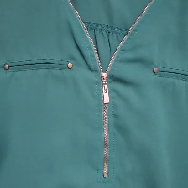 Windsor Emerald Green V-Neck Zip Tunic Size Medium - Image 3