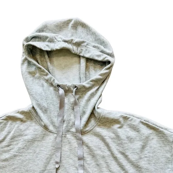 Yogalicious‎ Activewear Grey Hooded Fleece Pullover Top MEDIUM Sporty Workout - Image 4