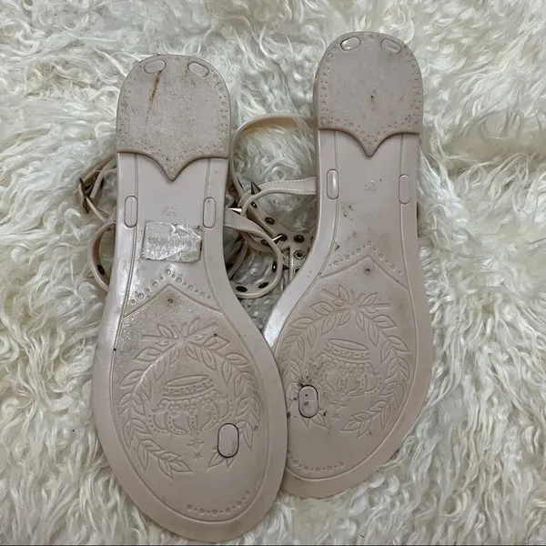 Steve Madden Nude Spiked Jelly Style Sandals 39/8.5 - Image 5