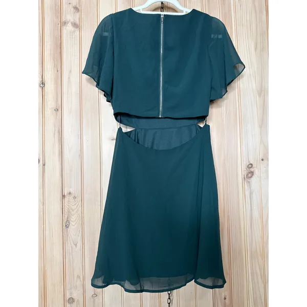 NWT Lulus Blissful Love Dark Green Cutout Mini Skater Dress Party Night Out Sz M - Image 6