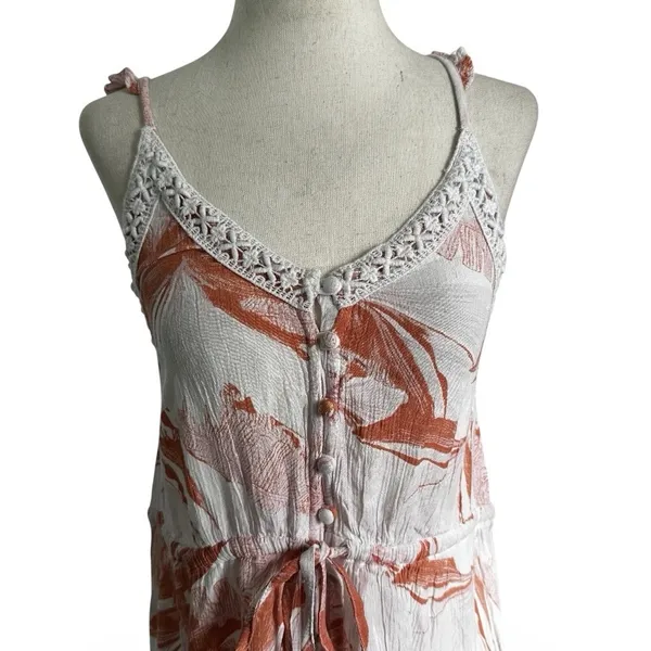 Roxy Hot Summer Lands Maxi Dress Spaghetti Strap Jungle Boogie Floral XS | 30-6 - Image 3