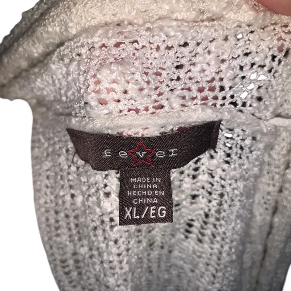 Fever Open-Front Cream Knit Cardigan Sweater Long Sleeve Casual - Image 5
