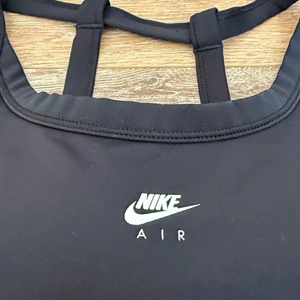 Nike Air Swoosh Bra Black Strappy Sports Bra Size Large - Image 4