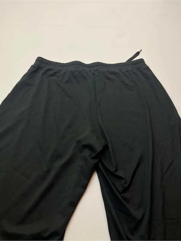 Quince Flowknit Wide Leg Pant Drawstring Black Womens Size Medium Stretch Lounge - Image 10